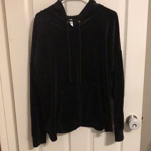 Soft Black velour Hoodie